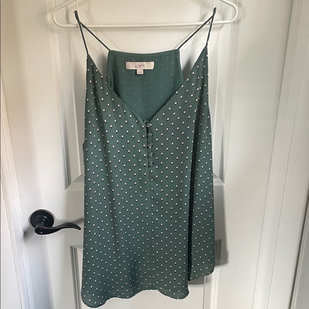 LOFT Green Flower Tulip Print Camisole